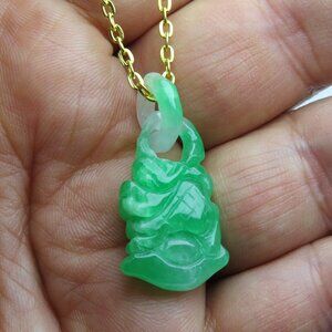 14k Jade Pendant & Necklace